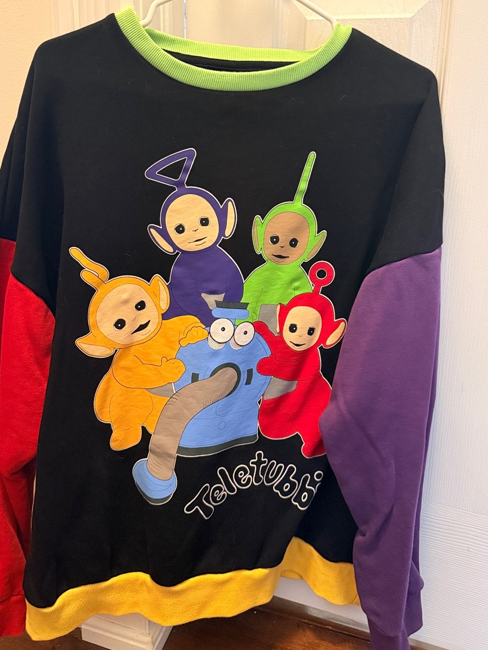 Teletubbies x CAKEWORTHY colour block crewneck